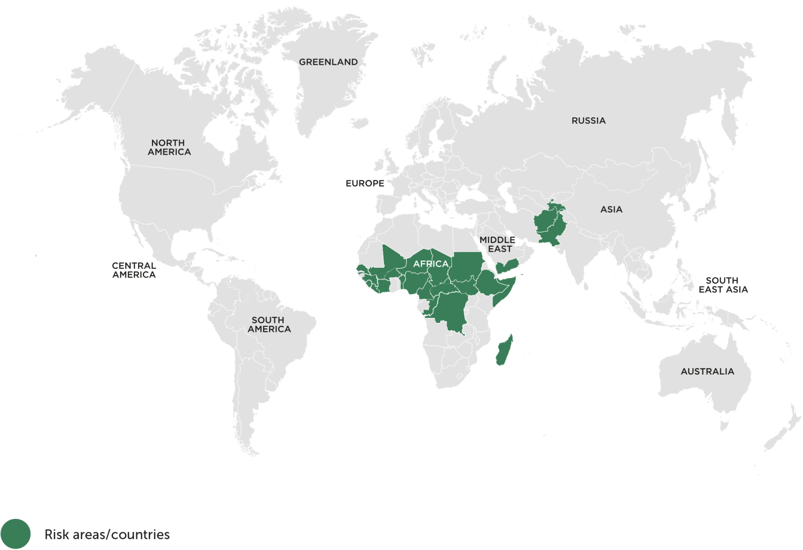 map of countries are affected by polio